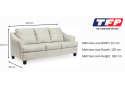 3 Seater Pull Out Queen Size Leather Sofa Bed in White/ Grey Colour - Calista